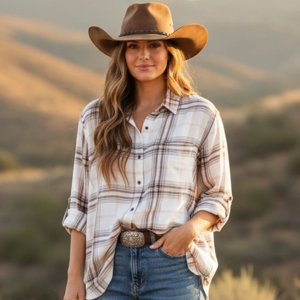 Women’s Plaid Cozy Plaid Long Sleeve Button Down Flannel Shirt NEW